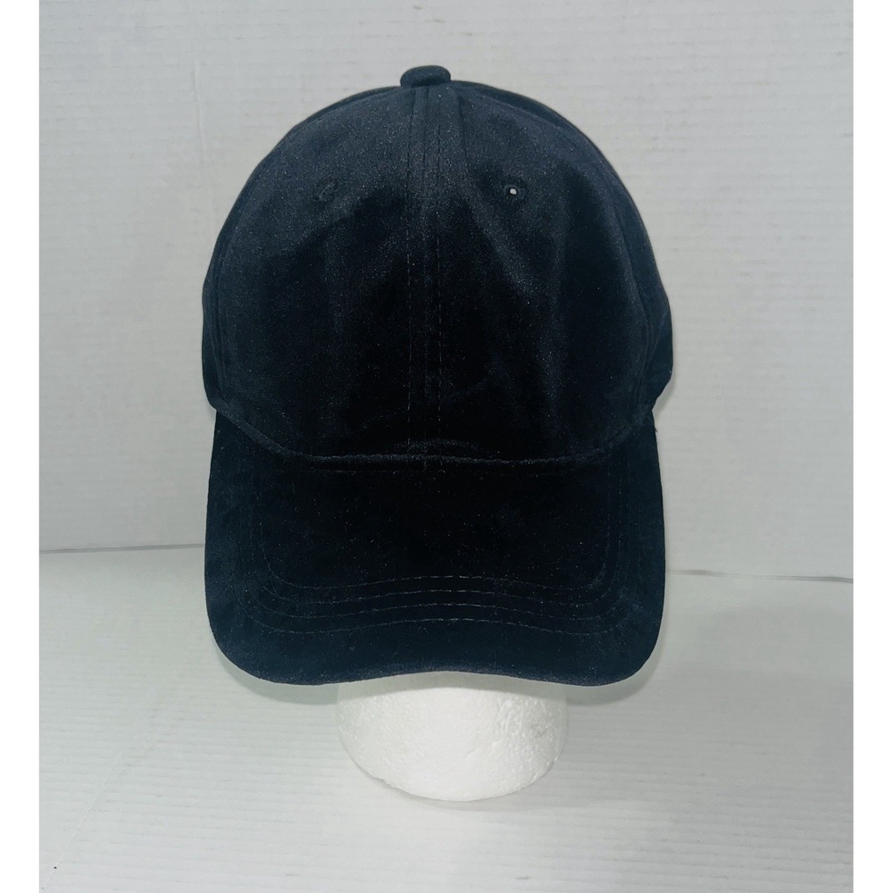 Velour Strapback Hat Women's OS Black Adjustable Mobwife Whimsygoth Lagenlook